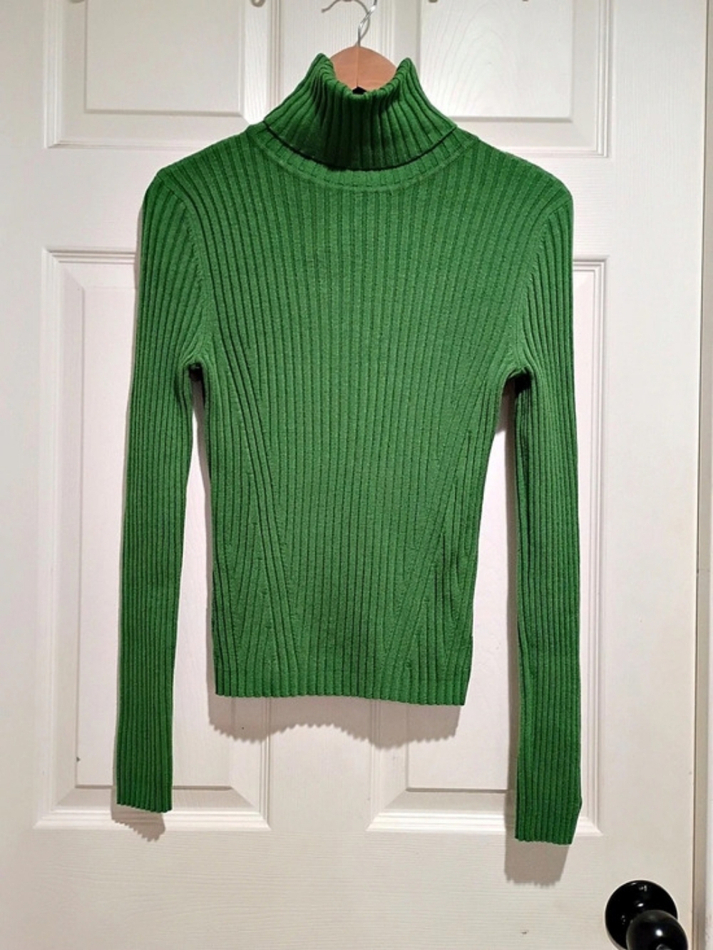 Vintage Takeout Ribbed Turtleneck Sweater in Green Size Large